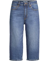 Lands' End Women's Soft Denim Mid Rise Relaxed Capri Jeans