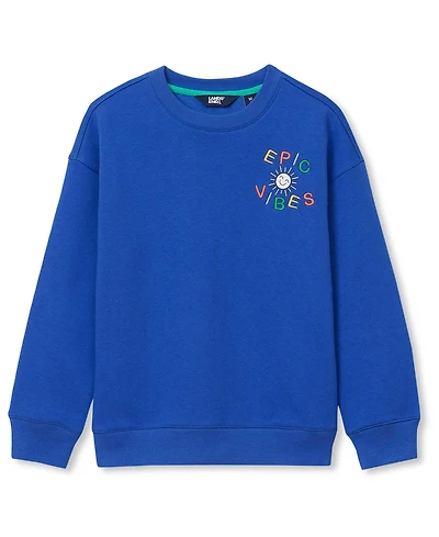 Lands' End Big Boys Husky Graphic Crew Neck Sweatshirt