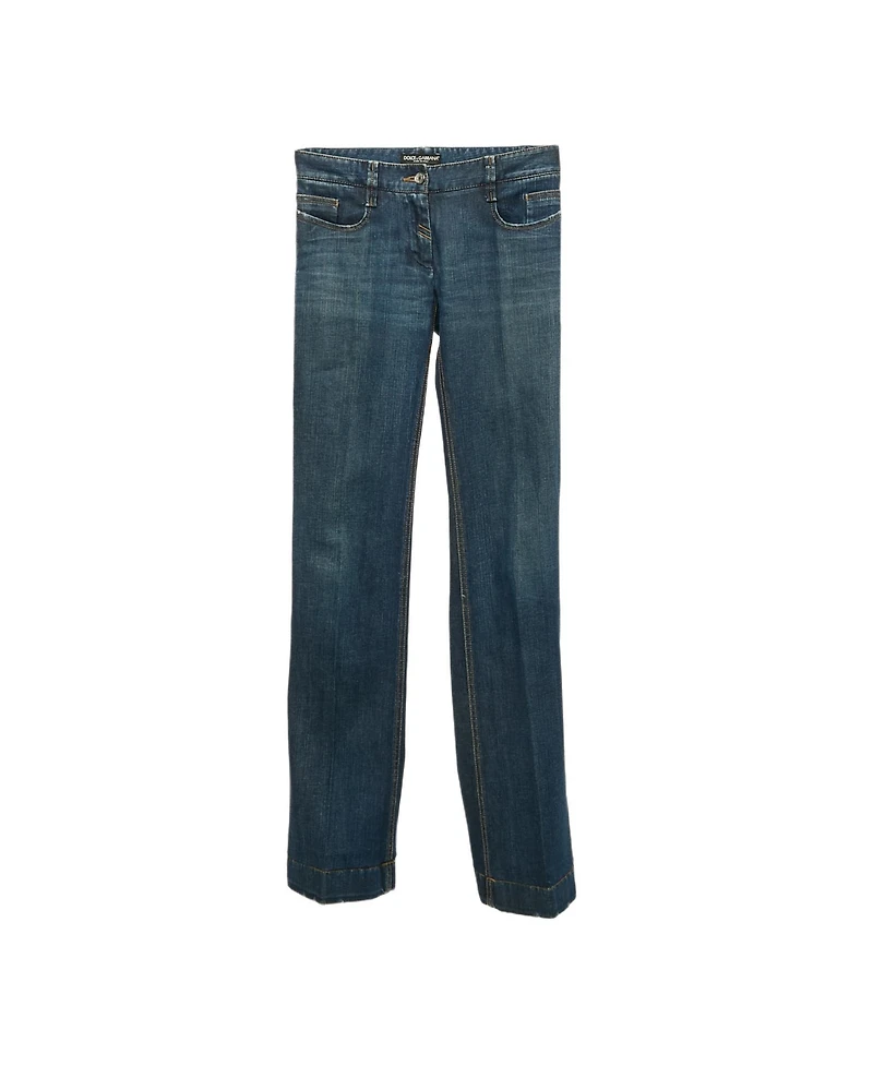 Pre-Owned Dolce & Gabbana Women's Faded Denim Straight Leg Jeans