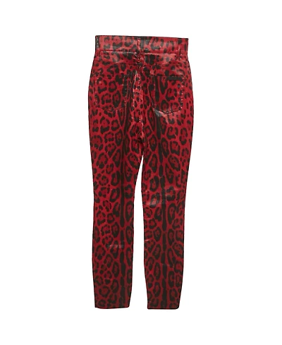 Pre-Owned Dolce & Gabbana Women's Leopard Print Cotton Drill Jeans