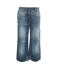 Pre-Owned Dolce & Gabbana Women's Distressed Denim Capri Jeans
