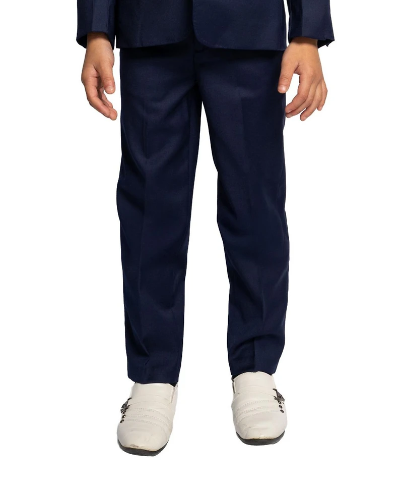 Peanut Butter Collection Toddler Boys Luxor Slim Fit Wool Blend 5-Piece Shirt, Tie, Jacket, Vest and Pants Suit Set