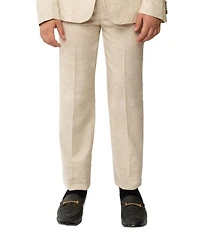 Peanut Butter Collection Little Boys and Big Boys Oasis Safari Linen 5-Piece Shirt, Tie, Jacket, Vest and Pants Suit Set