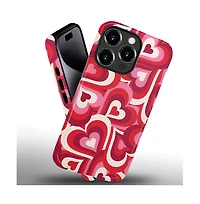 Lisen Retro Hearts Dual-Layer Anti-Slip Phone Case Compatible with Apple iPhone 15