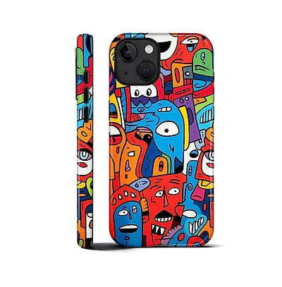 Lisen Faces Color Dual-Layer Hard-Shell Phone Case Compatible with Apple iPhone 15 Pro