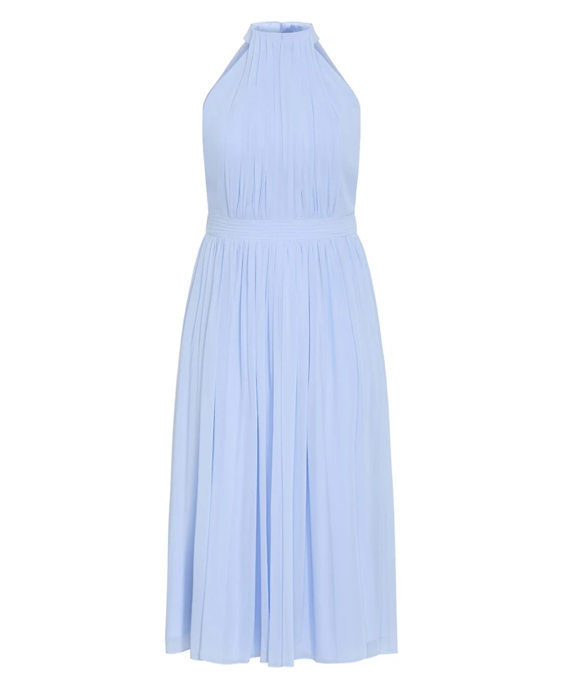 City Chic Plus Lucy Halter Pleat-Front Maxi Dress