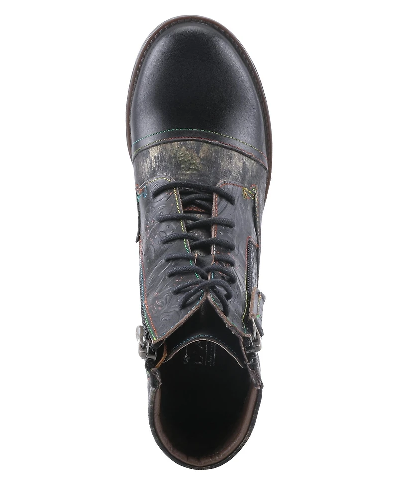 L'Artiste Women's Sunsetride Lace-Up Boot Mid with Full Grain Leather Upper
