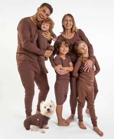 Leveret Matching Family Solid Brown Cotton Pajamas