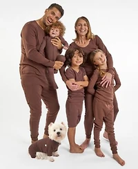 Leveret Matching Family Solid Brown Cotton Pajamas
