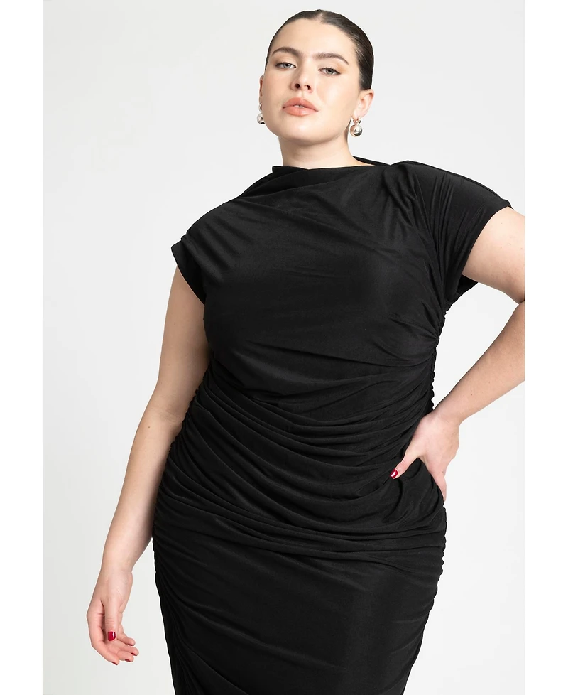 Eloquii Plus Size Draped Asym Dress