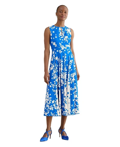 Hobbs London Women's Angelica Pleated Fit-Flare Midi Dress