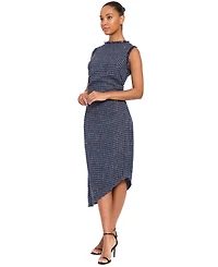 Maggy London Women's Tweed Sleeveless Asymmetrical-Hem Dress