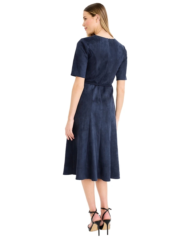 Maggy London Women's Short-Sleeve Fit and Flare Dress