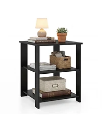 Gymax 3-Tier End Table Square Side with Open Storage Shelves for Living Room