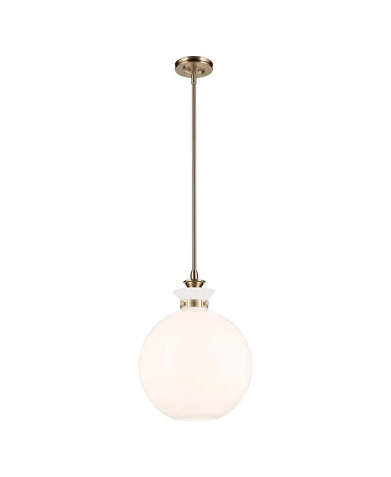 Kichler Laria 15 Inch 1 Light Pendant with Opal Glass in Champagne Bronze