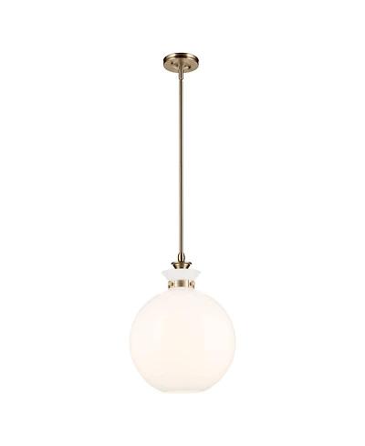 Kichler Laria 15 Inch 1 Light Pendant with Opal Glass in Champagne Bronze