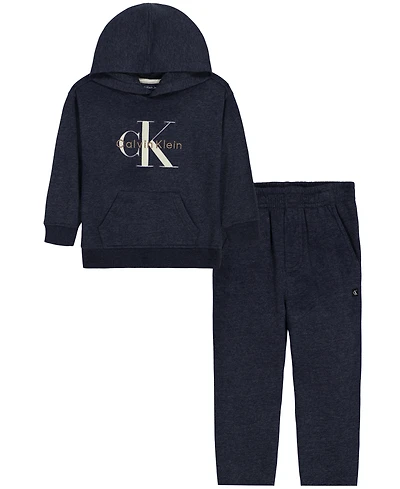 Calvin Klein Boys' 4-20 Hooded Fleece Hoodie and Joggers, 2-Piece Set