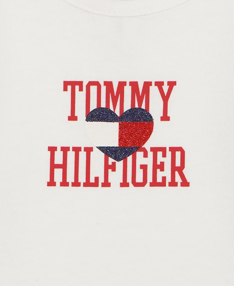 Tommy Hilfiger Girls' 2T-6X Peter Pan Collar Long-Sleeve T-Shirt, Jacket and Leggings, 3-Piece Set