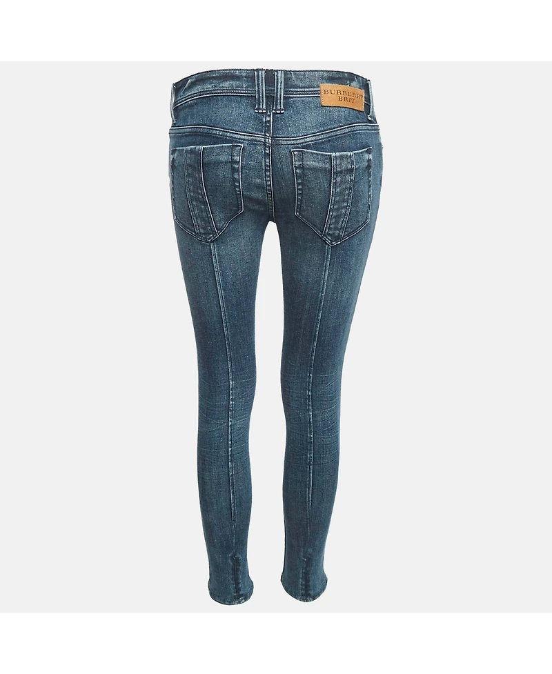 Pre-Owned Burberry Women's Bexton Mid-Rise Ankle-Zip Skinny Jeans