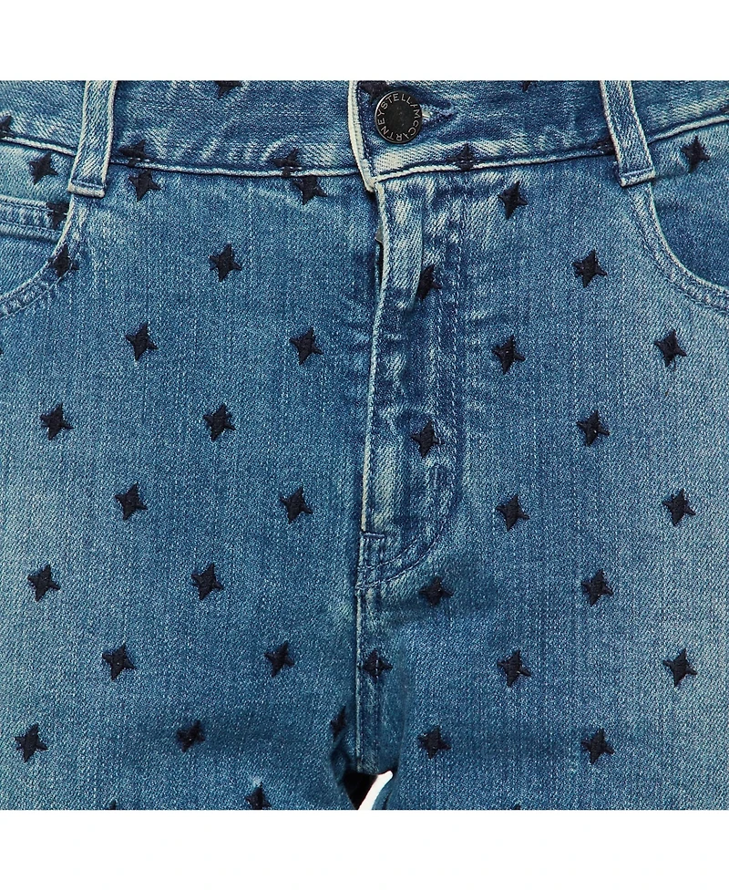 Pre-Owned Stella Mccartney Women's Embroidered Denim Slim Fit Jeans