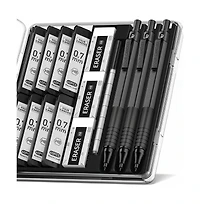 Four Candies Mechanical Graphite Pencil Set, 3Pieces Metal with Anti-Skid Grip for Artists Professionals