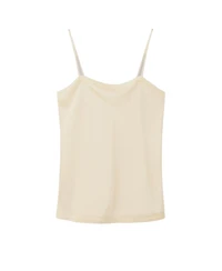 Mango Women's Satin Lace-Trim Pajama Top