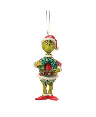 Jim Shore Dr. Seuss The Grinch Dated 2026 Wreath Hanging Ornament