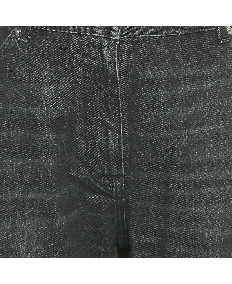 Pre-Owned Versace Women's Mid-Rise Wide-Leg Jeans