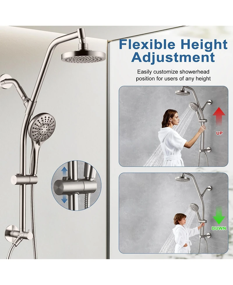 Cyqbd Rain Shower Head Handheld Dual System