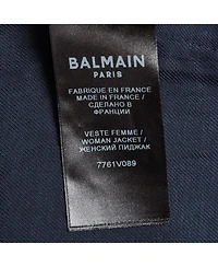 Pre-Owned Balmain Women's Crepe And Satin Collar Tie Up Blazer