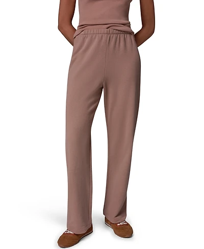 Donna Karan Weekend Women's French Terry Wide-Leg Mid-Rise Pants