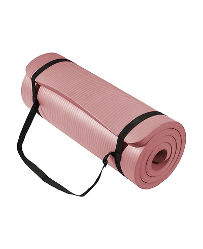 BalanceFrom Yoga Mat, 1-Inch Extra Thick Exercise Pilates Workout Mat, Pinkish