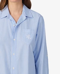 Lauren Ralph Women's Long-Sleeve Roll-Tab His Shirt Sleepshirt