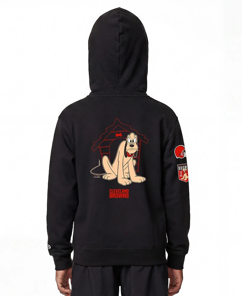 Champion Big Boys and Girls Black Cleveland Browns Disney X Full-Zip Hoodie