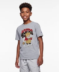 Champion Big Boys and Girls Heather Gray San Francisco 49ers Disney X Champion T-Shirt