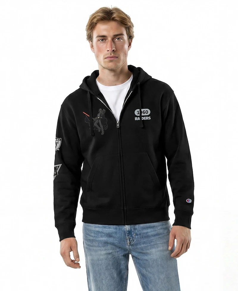 Champion Men's Black Las Vegas Raiders Disney X All Star Full-Zip Hoodie