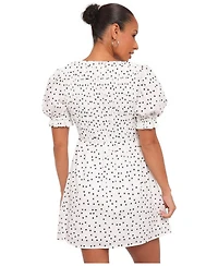 Petal and Pup Women's Jaclyn Polka-Dot Print Short-Sleeve Mini Dress