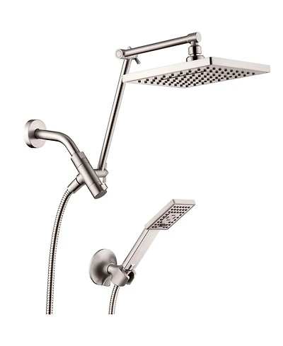 Cyqbd 8" Rain Shower Head Double Extension Arm Dual Handheld Set