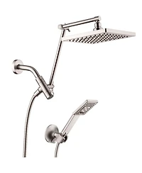 Cyqbd 8" Rain Shower Head Double Extension Arm Dual Handheld Set