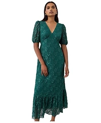 Finery London Women's Loretta Empire-Waist Fit-and-Flare V-Neck Lace Midi Dress