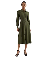 Phase Eight Women's Avenly Long Sleeve Belted Midi Shirt Dress