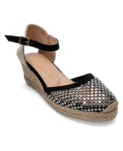 Forever and Always Shoes Women's Drelix Leather Espadrille Sandal