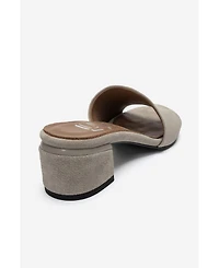 Forever and Always Shoes Women's Delavie Leather Block Heel Sandal