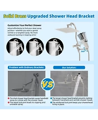 Cyqbd 12'' Metal Rainfall Shower Head Handheld Wand Extension Arm Hose Kit