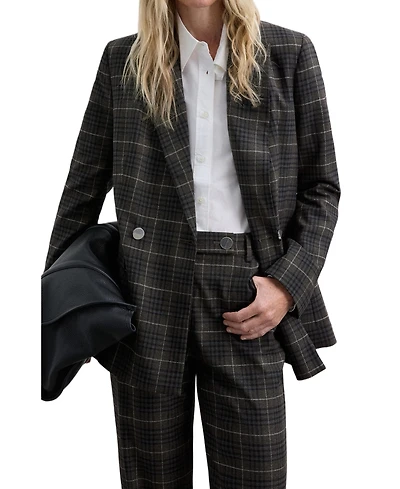 Scalpers Women's Check Double-Breasted Blazer