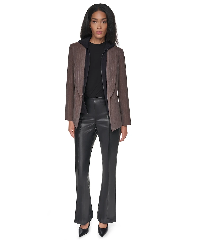 Dkny Women's Hooded Collarless Blazer