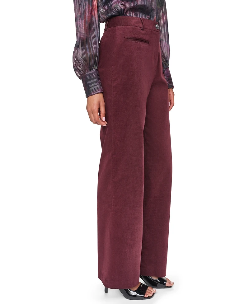 Dkny Women's Stretch High-Waisted Straight-Leg Corduroy Pants