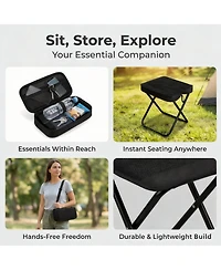 Aofar Foldable Camping Stool Portable Aluminum Seat
