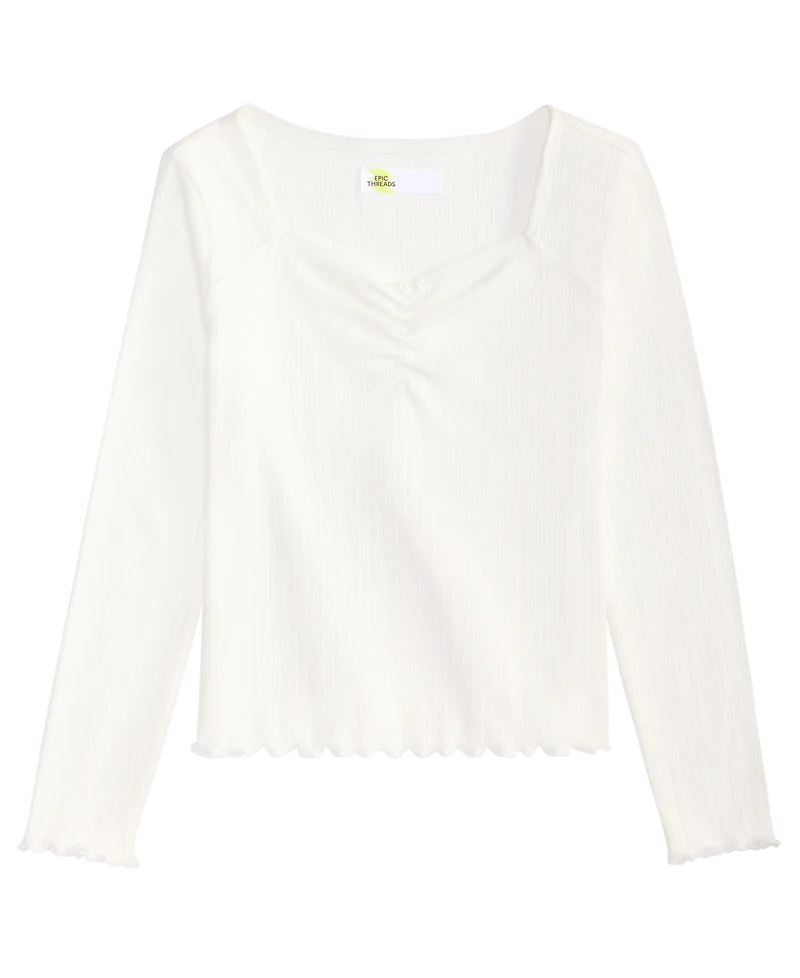 Epic Threads Girls' 4-16 Long-Sleeve Sweetheart Neck Shirt, Macy's Exclusive