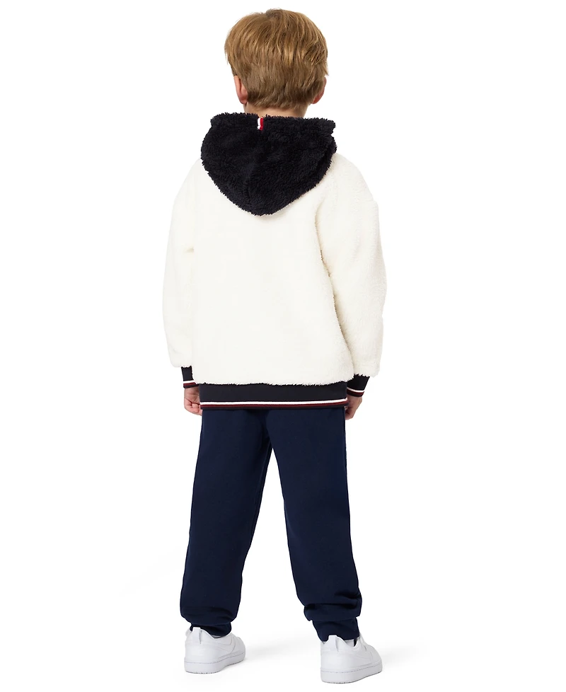 Tommy Hilfiger Toddler Boys' 2T-5T Sherpa Hooded Fleece Hoodie and Joggers, 2-Piece Set